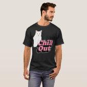Chill out - Retro-Katze für Kinder in rosa und T-Shirt (Vorne ganz)