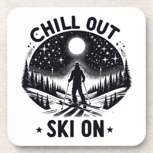 Chill out Ski on Getränkeuntersetzer
