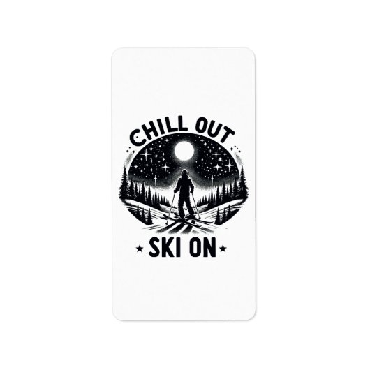 Chill out Ski on on Adressaufkleber (Vorne)