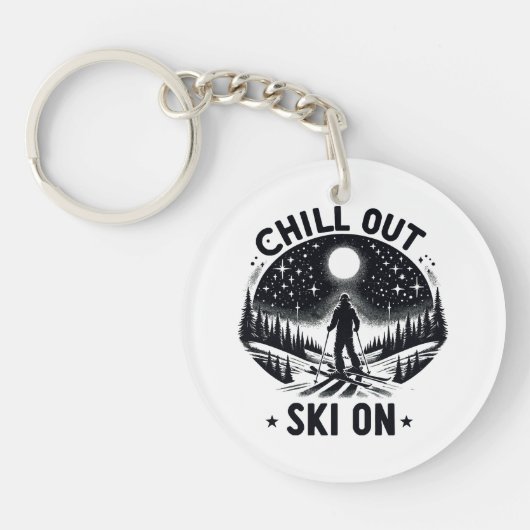 Chill out Ski on on Schlüsselanhänger (Vorderseite)