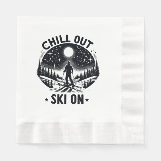 Chill out Ski on on Serviette (Vorderseite)
