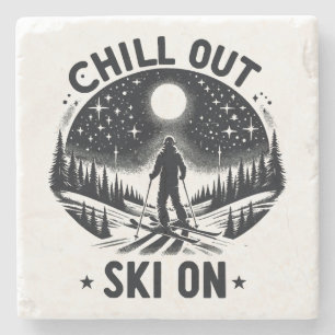Chill out Ski on Steinuntersetzer