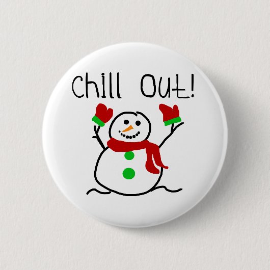 Chill Out Snowman Button (Vorderseite)