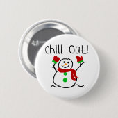 Chill Out Snowman Button (Vorne & Hinten)