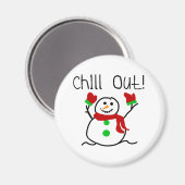 Chill Out Snowman Magnet (Vorderseite/Rückseite)