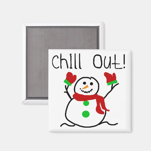 Chill Out Snowman Tshirts und Geschenke Magnet (Vorderseite/Rückseite)