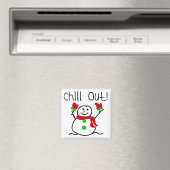 Chill Out Snowman Tshirts und Geschenke Magnet (In Situ (Geschirrspüler))