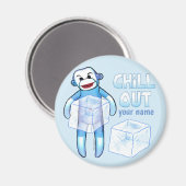 Chill Out Sock Monkey Magnet (Vorderseite/Rückseite)
