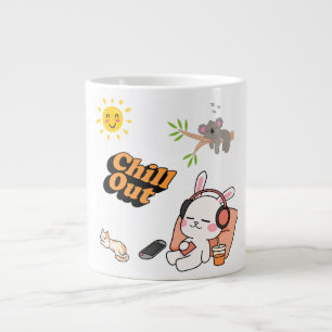 Chill Out Süßes Kaninchen Cozy Relaxing Kawaii T Jumbo-Tasse