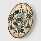 Chill Out Zone Funny Koala Große Wanduhr (Winkel)