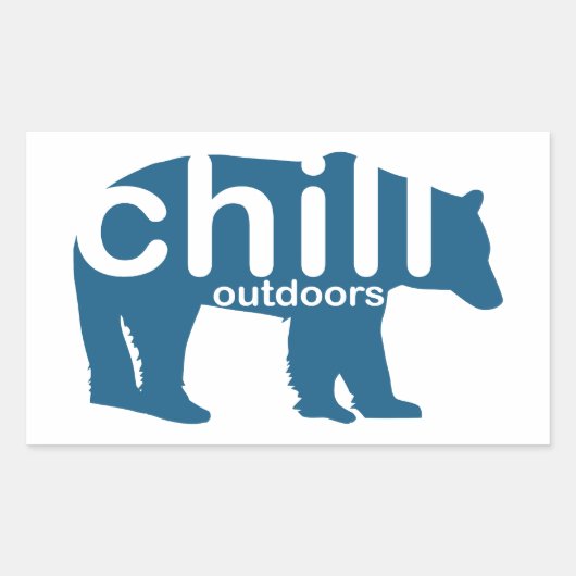 Chill Outdoorbär Rechteckiger Aufkleber (Vorderseite)