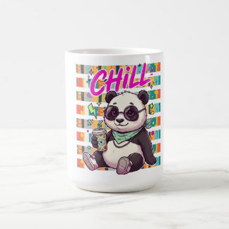 Chill-Panda-Bär-Sonnenbrille-Sommer-Grafik-T-Shirt Kaffeetasse