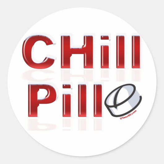 Chill Pill Funny PMS Runder Aufkleber (Vorderseite)