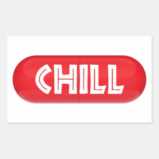 Chill Pill Rechteckiger Aufkleber (Vorderseite)