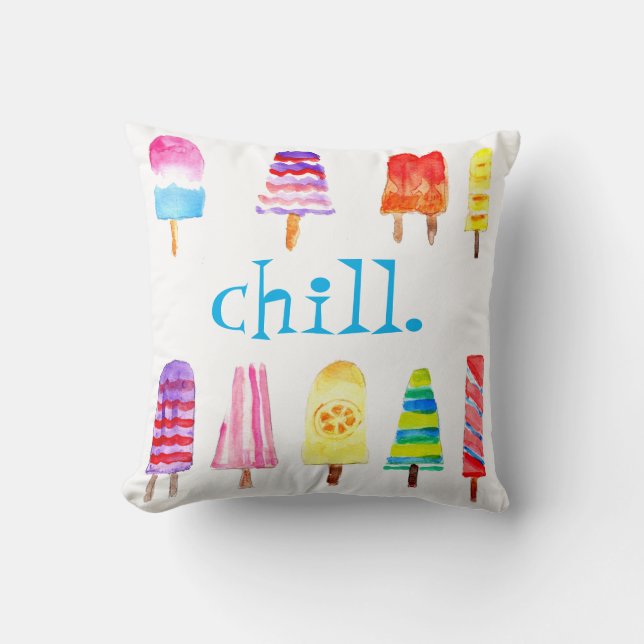 Chill Pill Watercolor Popsicle Relaxation Kissen (Vorderseite)