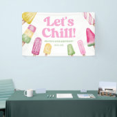 Chill Pink Retro Popsicle Birthday Party Banner (Messeveranstaltung)