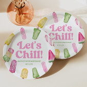 Chill Pink Retro Popsicle Birthday Party Pappteller