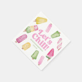 Chill Pink Retro Popsicle Birthday Party Serviette (Ecke)