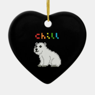 Chill Polar Bear Animal Lover Keramik Ornament