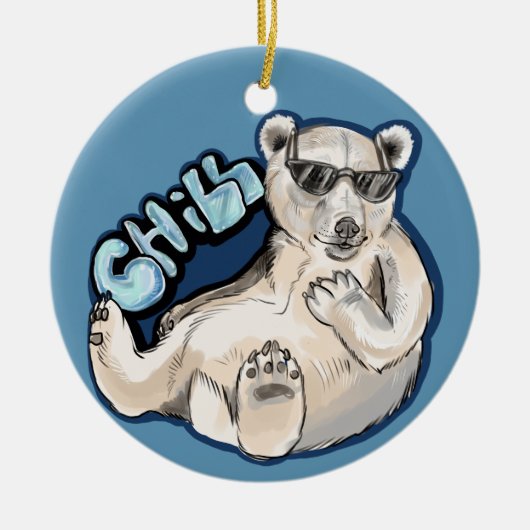 Chill Polar Bear Keramikornament (Vorne)