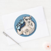 Chill Polar Bear Runder Aufkleber (Umschlag)