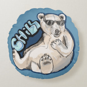 Chill Polar Bear Rundes Kissen