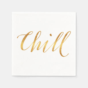 Chill Quote Imitate Gold Fossilien Funkelnd Witter Serviette