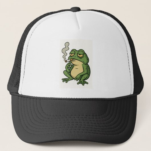 Chill rauchender Frosch Truckerkappe (Vorderseite)