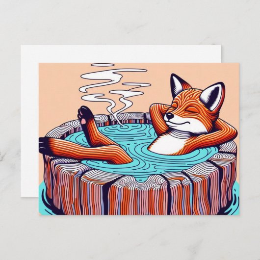 Chill Red Fox in a Hot Tub Postkarte (Vorne/Hinten)