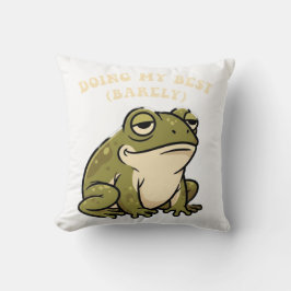 Chill Retro Frog Minimal Effort Square Pillow Kissen