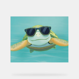 Chill Sea Turtle with Sunglasses – Underwater Vibe Acrylschild