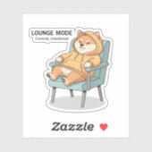 Chill Shiba Lounge Mode Sticker Funny Relaxed Dog (Blatt)