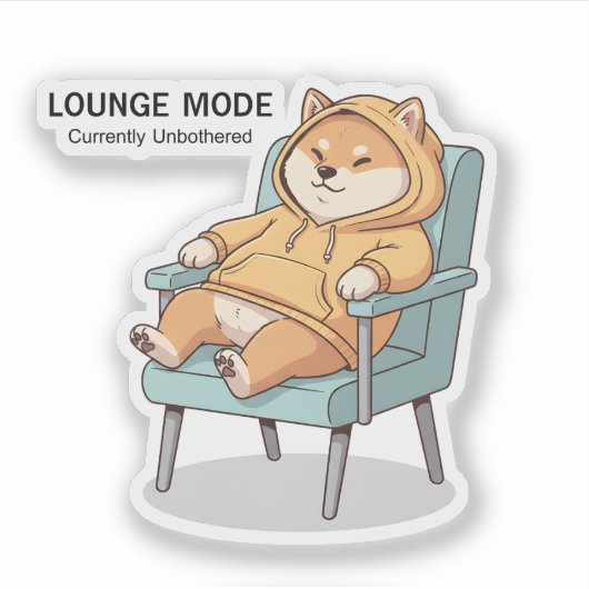 Chill Shiba Lounge Mode Sticker Funny Relaxed Dog (Vorderseite)