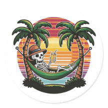 Chill Skeleton Beach Aufkleber