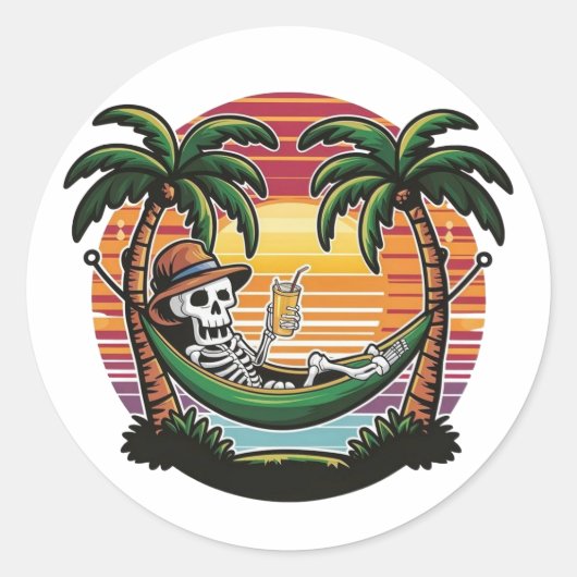 Chill Skeleton Beach Aufkleber (Vorderseite)