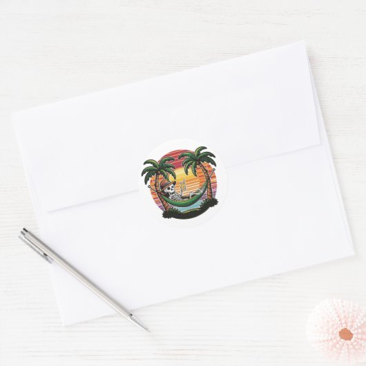 Chill Skeleton Beach Sticker (Umschlag)