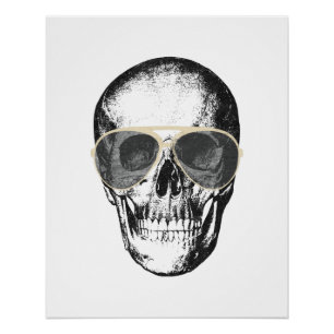 Chill Skull Vintage Sonnenbrille Poster