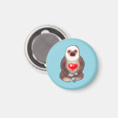 Chill Sloth mit leuchtendem Herzen Magnet (Vorderseite/Rückseite)