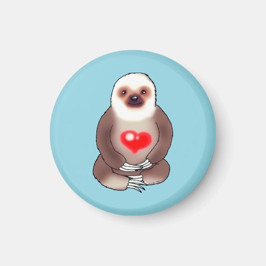 Chill Sloth mit leuchtendem Herzen Magnet (Vorne)