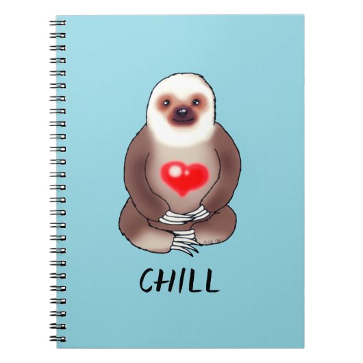 Chill Sloth mit leuchtendem Herzen Notizblock (Vorderseite)