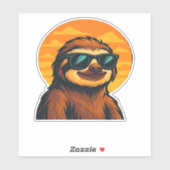 Chill Sloth mit Sonnenbrille - Retro Sunset Vibes  Aufkleber (Blatt)
