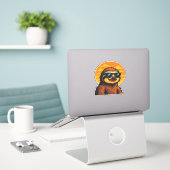 Chill Sloth mit Sonnenbrille - Retro Sunset Vibes  Aufkleber (Laptop auf Schreibtisch)