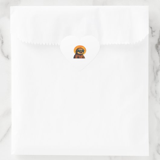 Chill Sloth mit Sonnenbrille - Retro Sunset Vibes  Herz-Aufkleber (Tasche)