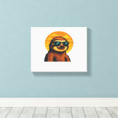 Chill Sloth mit Sonnenbrille - Retro Sunset Vibes Leinwanddruck (Insitu (Holzboden))