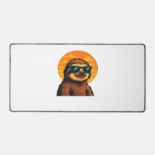Chill Sloth mit Sonnenbrille - Retro Sunset Vibes  Schreibtischunterlage