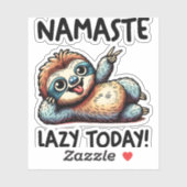 Chill Sloth Namaste Lazy Vibes Aufkleber (Blatt)