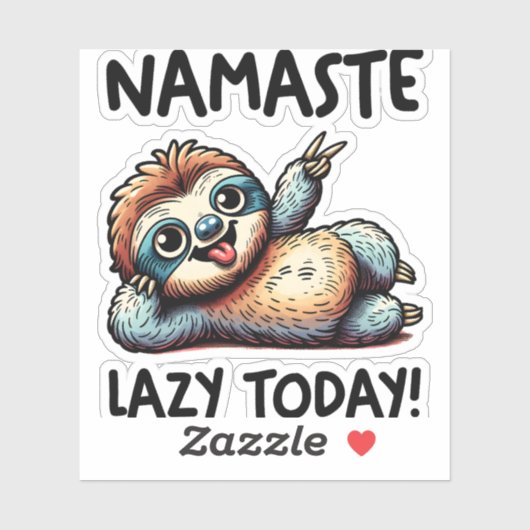 Chill Sloth Namaste Lazy Vibes Aufkleber (Blatt)
