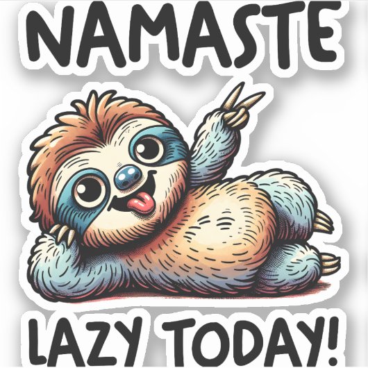Chill Sloth Namaste Lazy Vibes Aufkleber (Vorderseite)