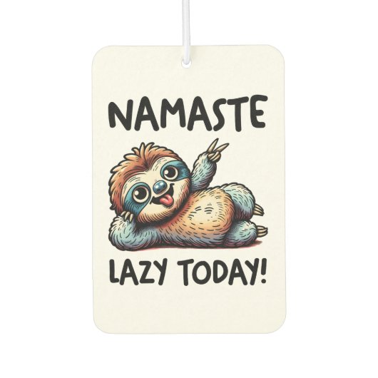 Chill Sloth Namaste Lazy Vibes Autolufterfrischer (Vorderseite)