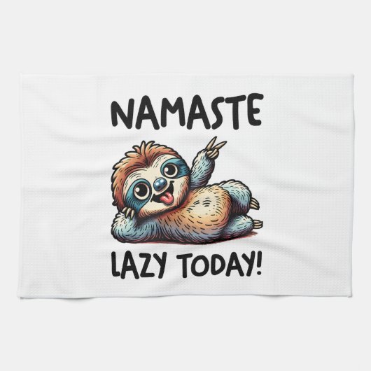 Chill Sloth Namaste Lazy Vibes Geschirrtuch (Horizontal)